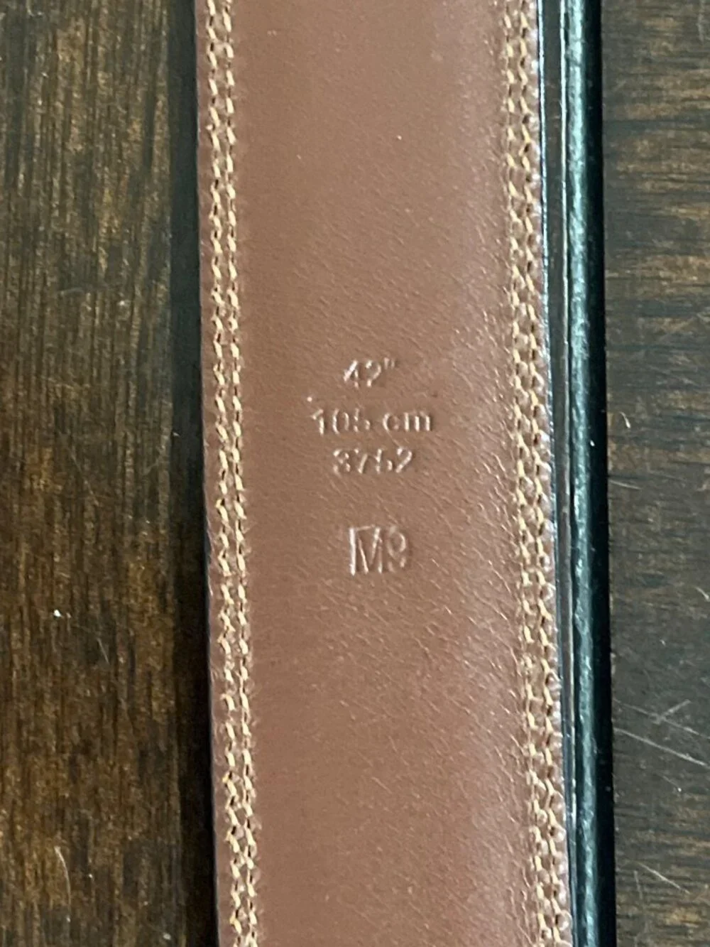 Coach Size 42 Calf Skin Leather Belt Black & Brown With Silver Buckle - Picture 6 of 6